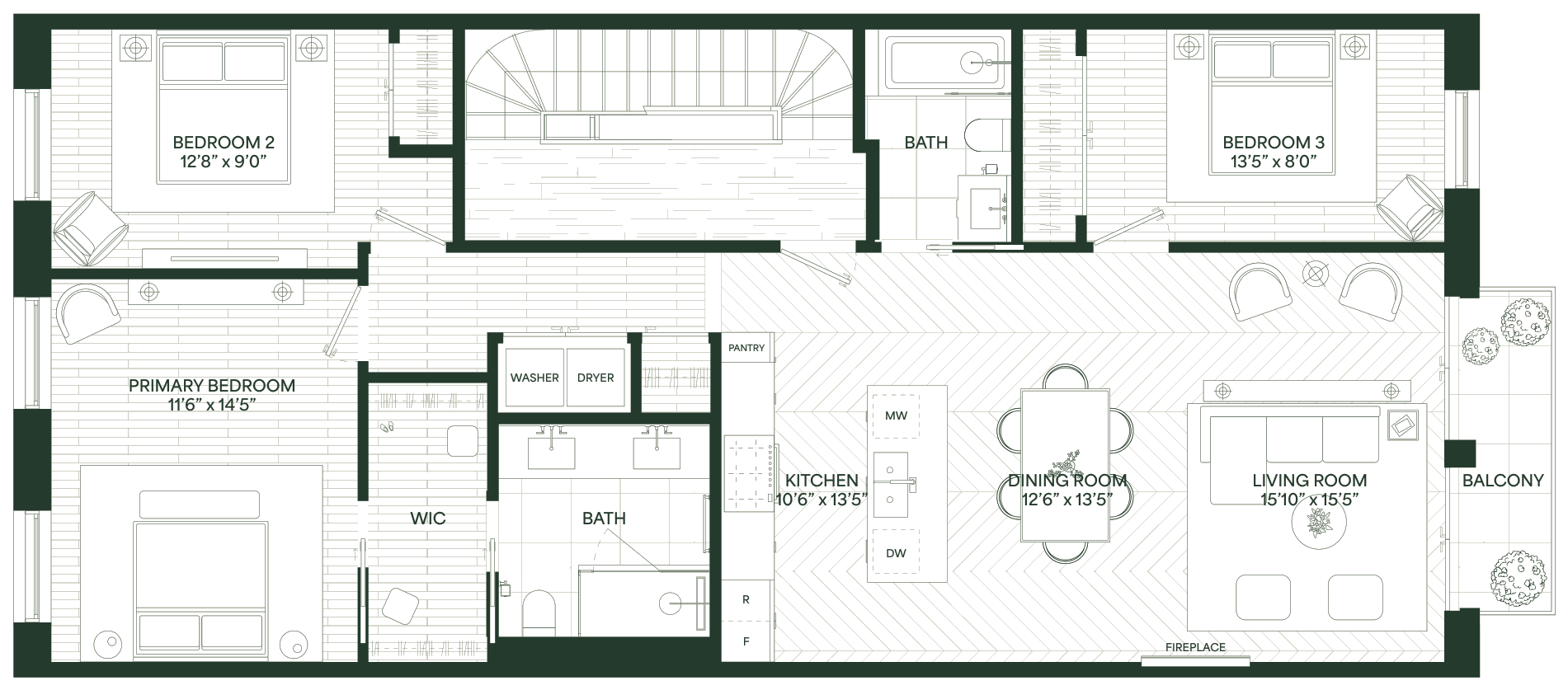Floor plan of the Parlor residence